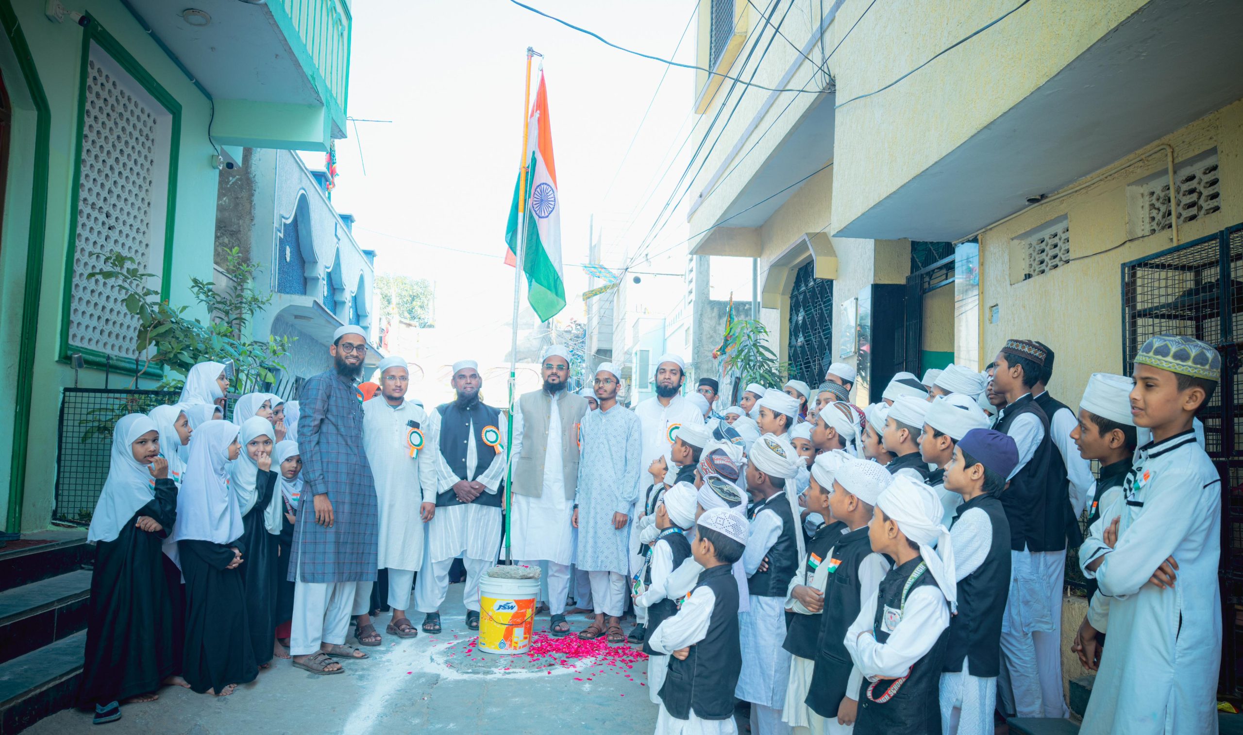 Flag Hoisting Ceremony on Republic Day at Riyaz Ul Uloom & Riyaz Islamic School