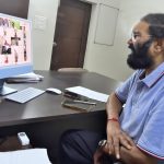 Union Minister Bandi Sanjay speaks over phone with victims stranded in Upper Maneru near Gambhiraopet, Sircilla district