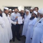 Outsourcing employees of Bhainsa Municipality stage massive protest over resolution of their issues.